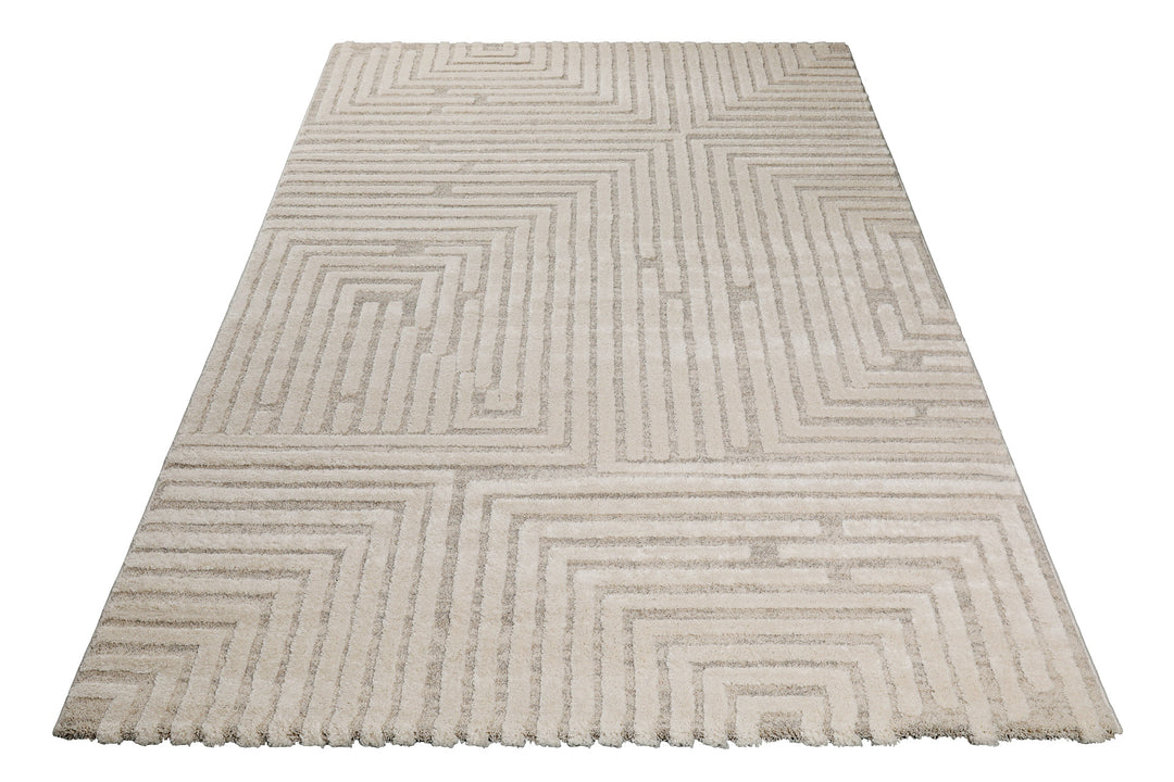 Hillmar Teppich creme beige Kurzflor rechteckig