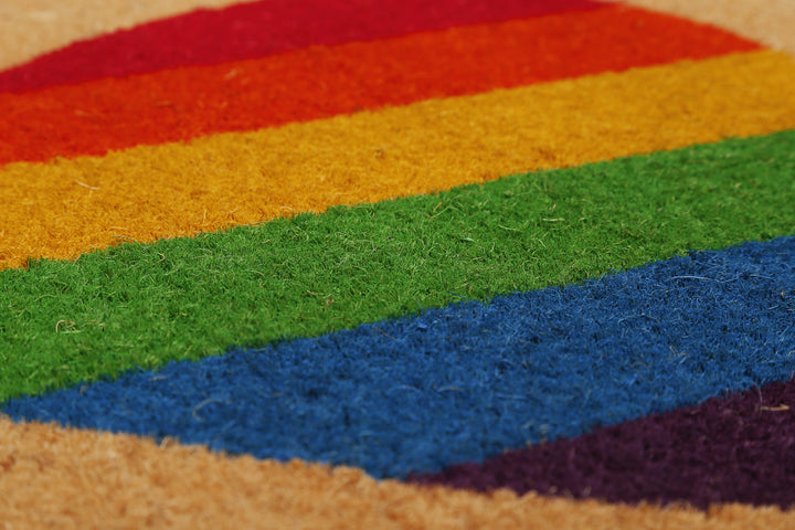 Fußmatte aus Kokosfaser Natur Bunt "Home Is Where Your Heart Is" WECONhome