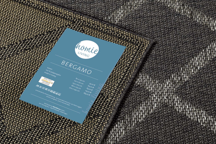 Bergamo Outdoor anthrazit Kurzflor rechteckig