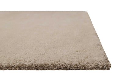 Teppich Sand Beige Kurzflor aus Wolle » Campino « Homie Living