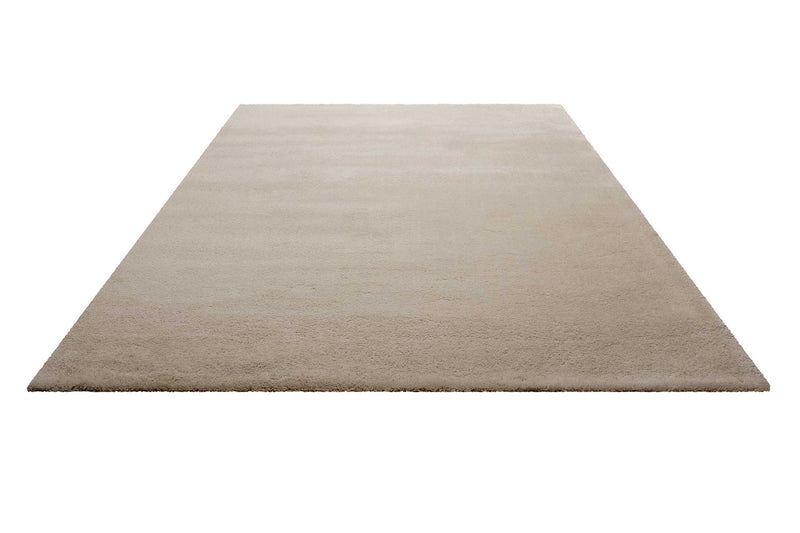 Teppich Sand Beige Kurzflor aus Wolle » Campino « Homie Living