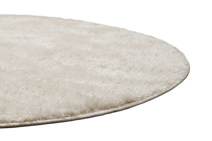 Flavio Teppich creme weiß Hochflor rund