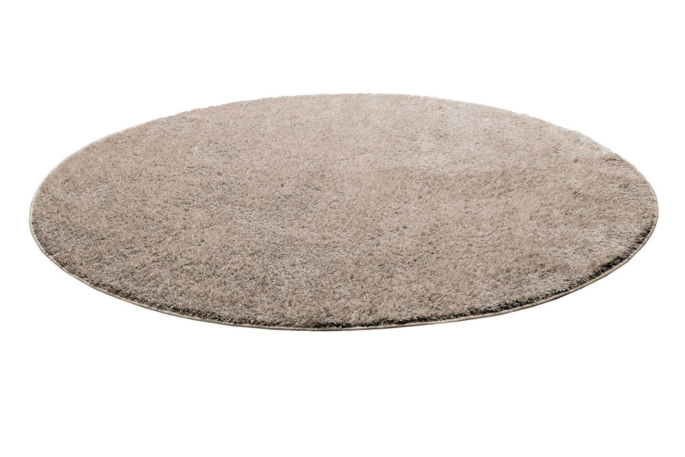 Flavio Teppich sand beige Hochflor rund