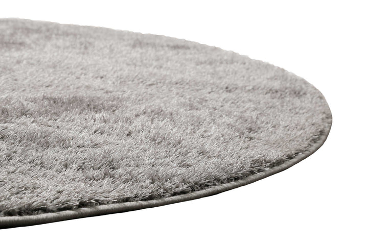 Flavio Teppich hellgrau Hochflor rund
