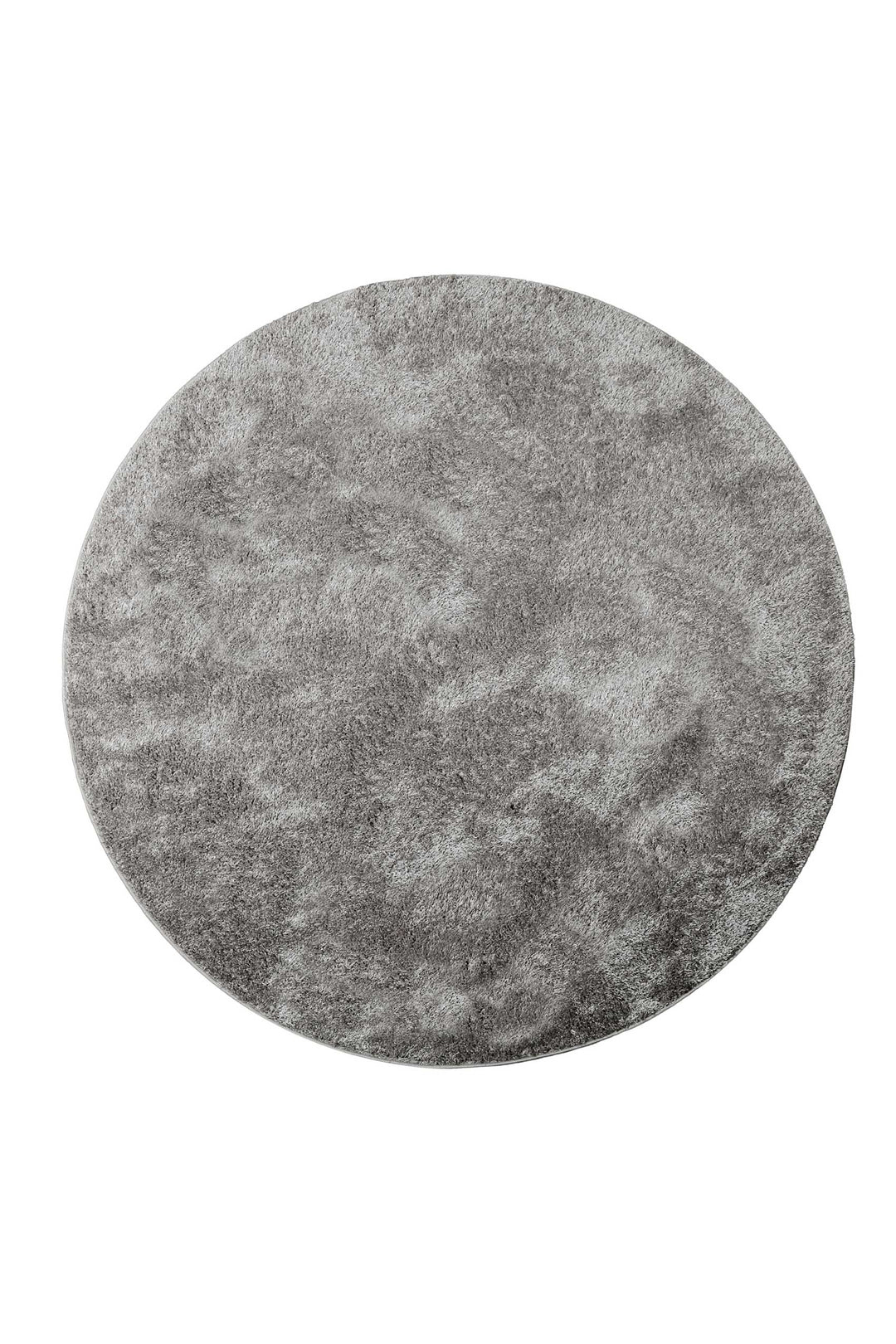 Flavio Teppich hellgrau Hochflor rund
