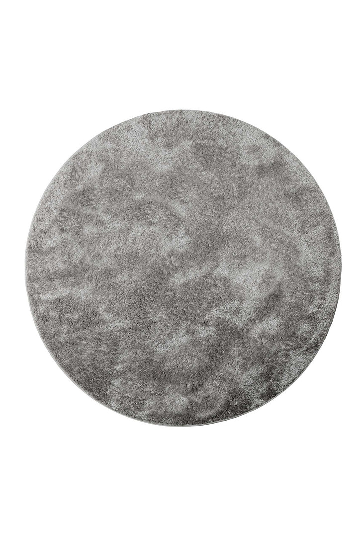 Flavio Teppich hellgrau Hochflor rund