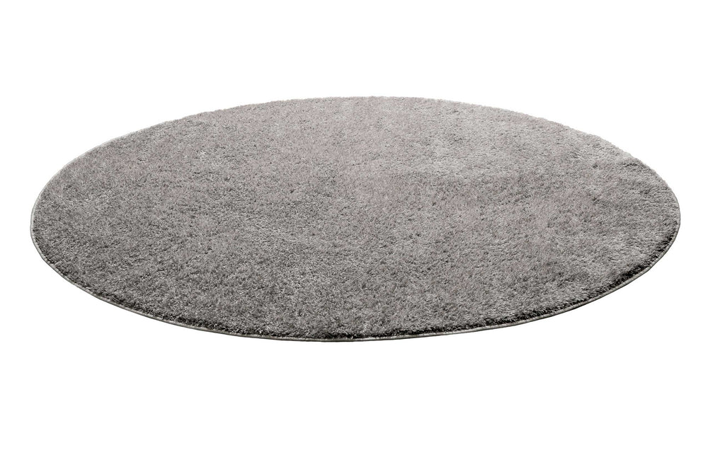 Flavio Teppich hellgrau Hochflor rund