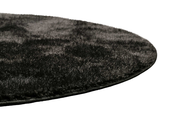 Flavio Teppich anthrazit grau Hochflor rund