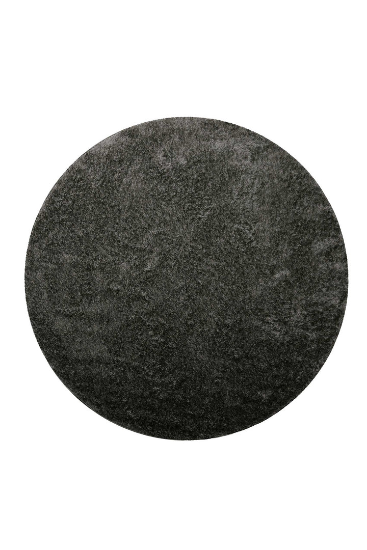 Flavio Teppich anthrazit grau Hochflor rund