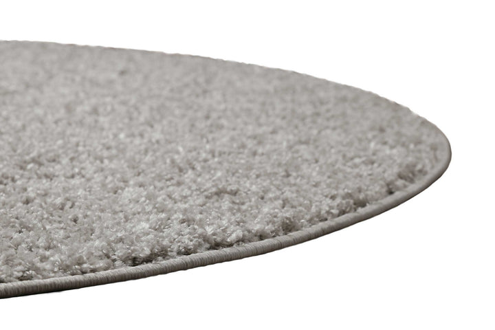 Gino Teppich hellgrau Hochflor rund