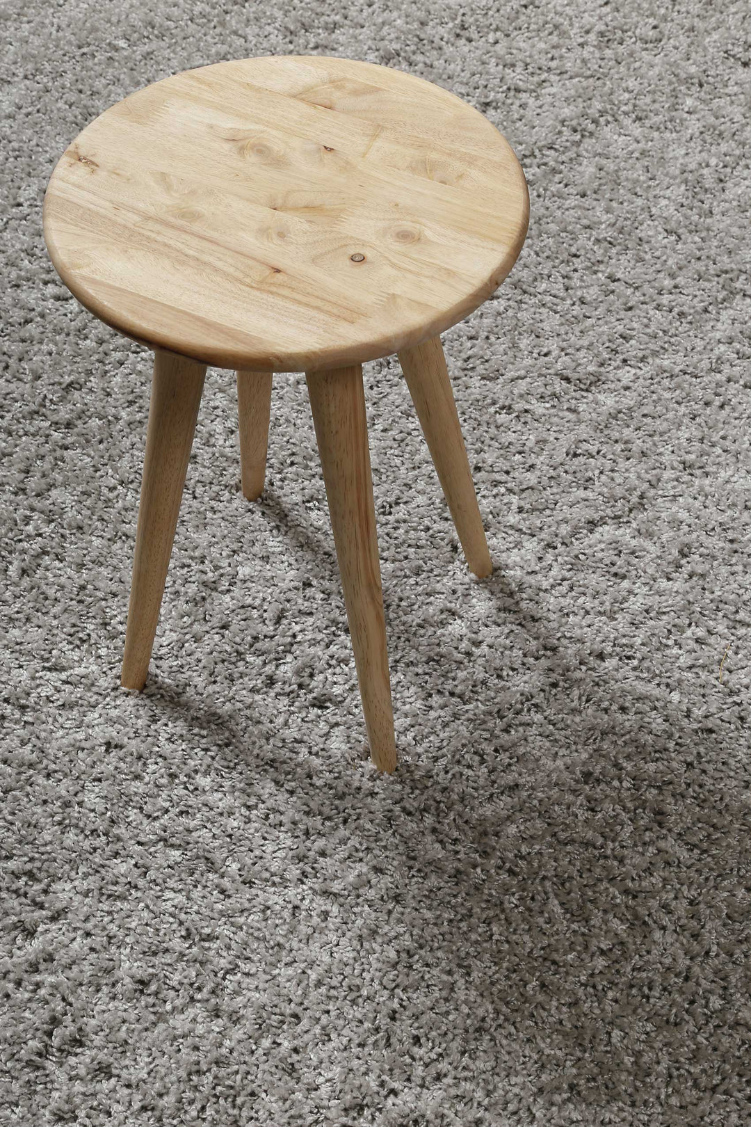 Gino Teppich hellgrau Hochflor rund