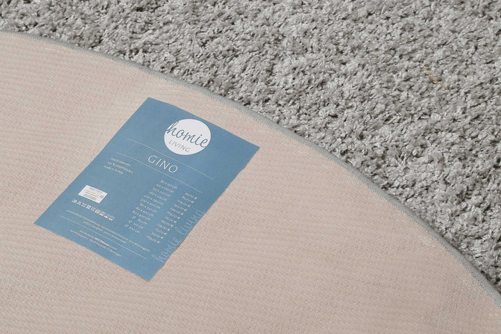 Gino Teppich hellgrau Hochflor rund