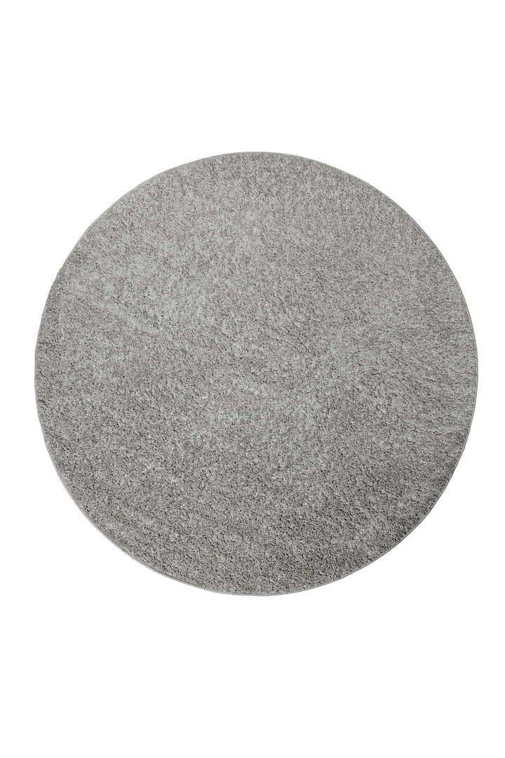 Gino Teppich hellgrau Hochflor rund