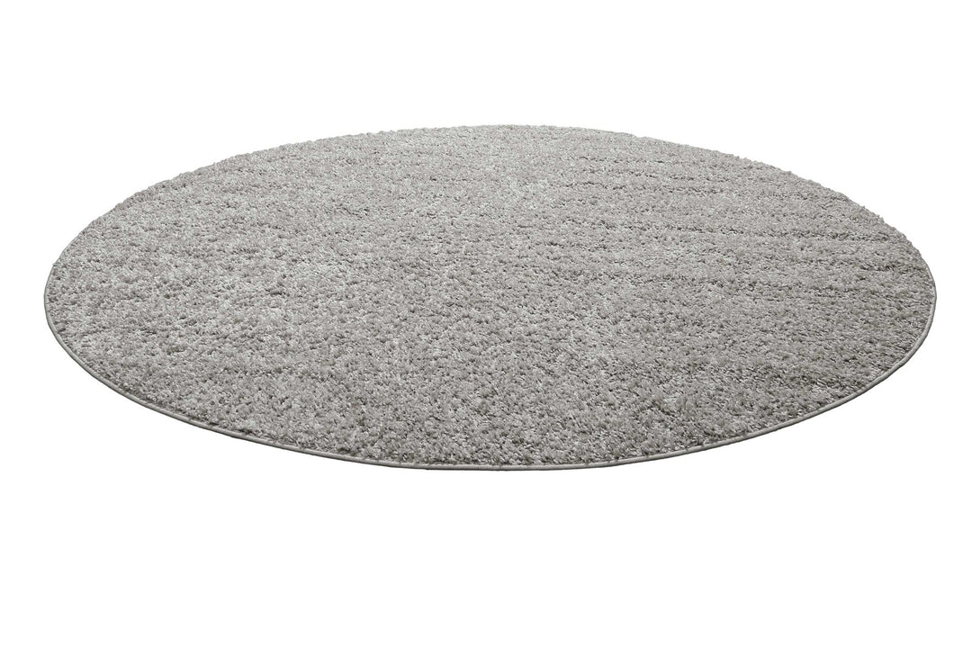 Gino Teppich hellgrau Hochflor rund