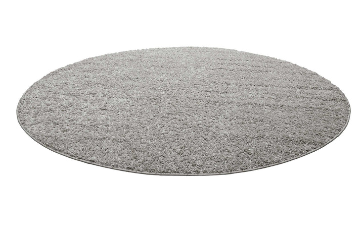 Gino Teppich hellgrau Hochflor rund