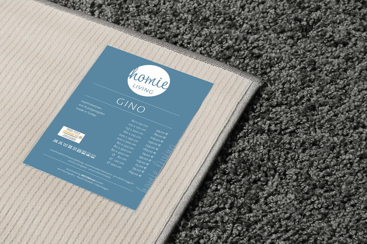 Gino Teppich anthrazit grau Hochflor rechteckig