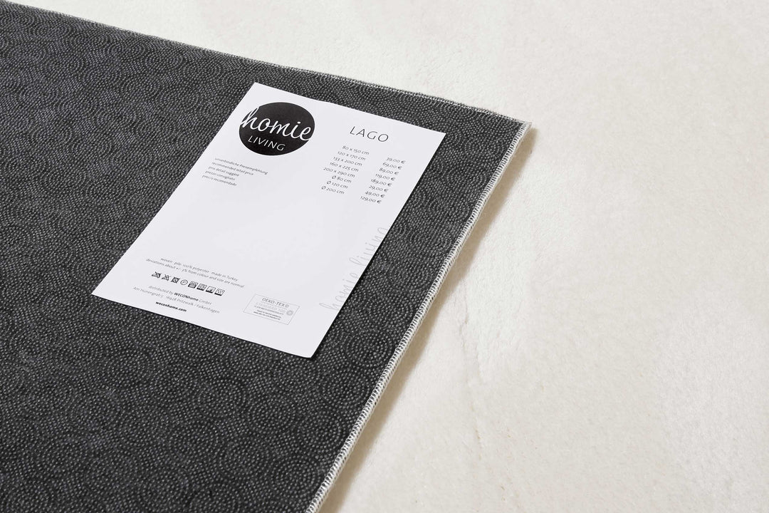 Lago Teppich creme beige Kurzflor rechteckig