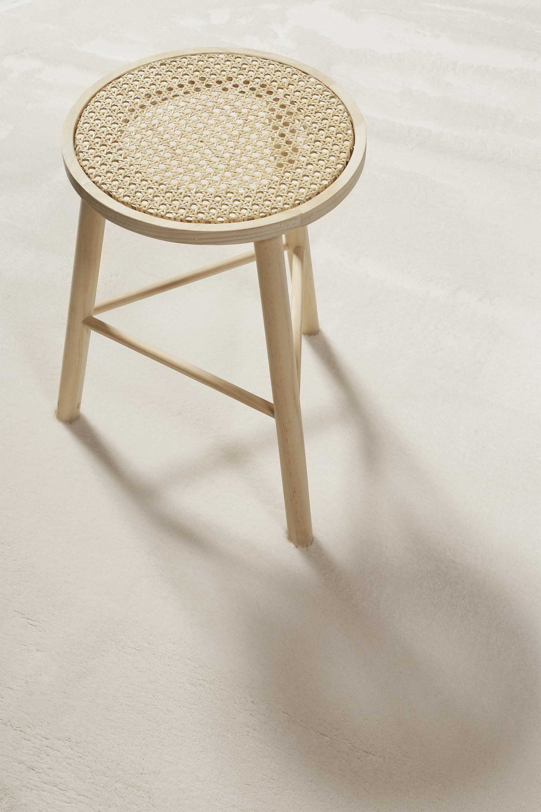 Lago Teppich creme beige Kurzflor rund