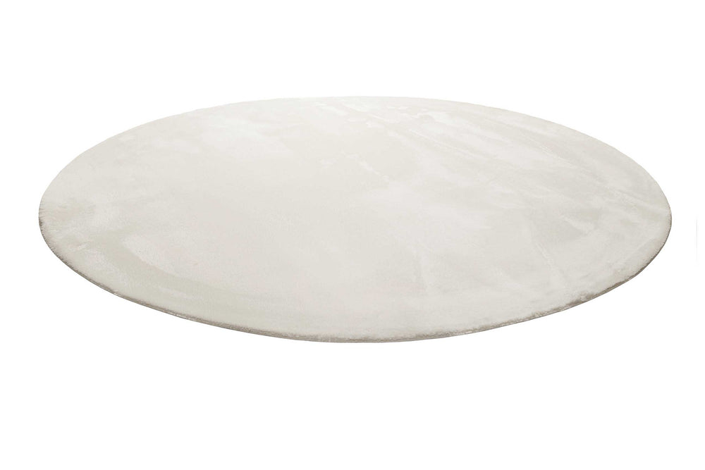 Lago Teppich creme beige Kurzflor rund