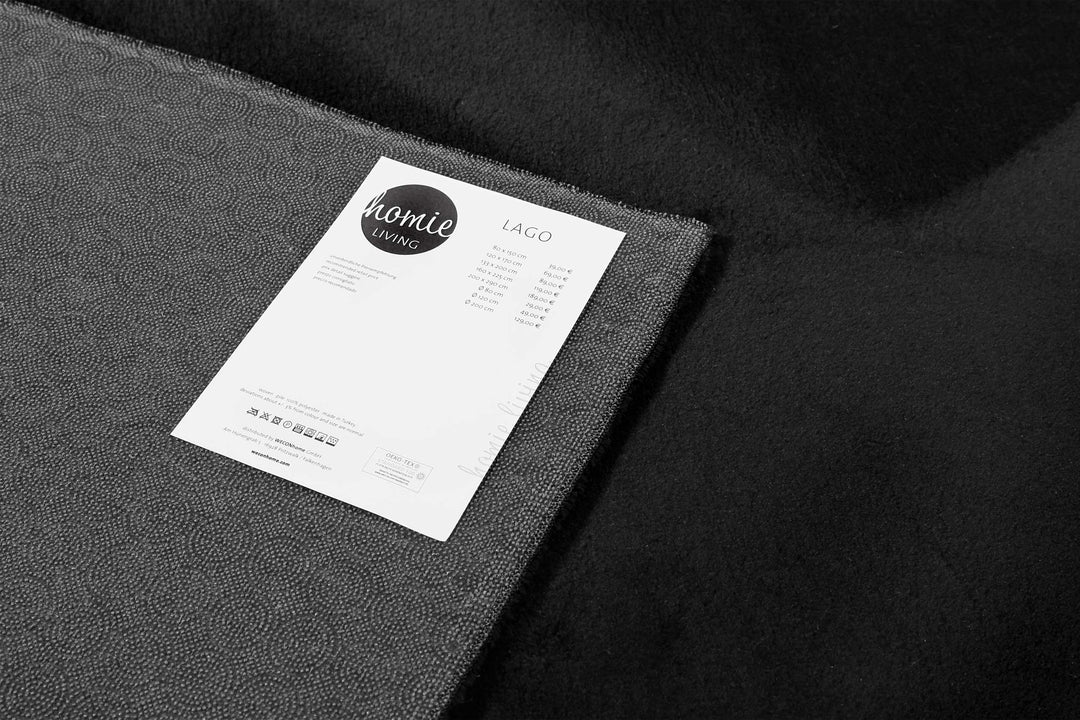 Lago Teppich schwarz Kurzflor rechteckig