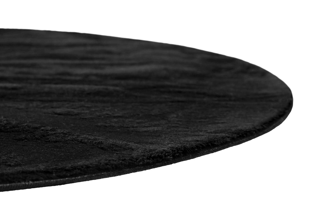 Lago Teppich schwarz Kurzflor rund