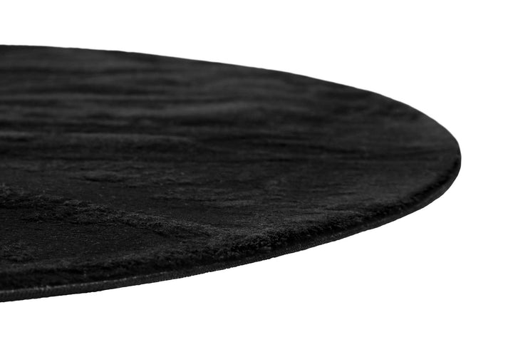 Lago Teppich schwarz Kurzflor rund
