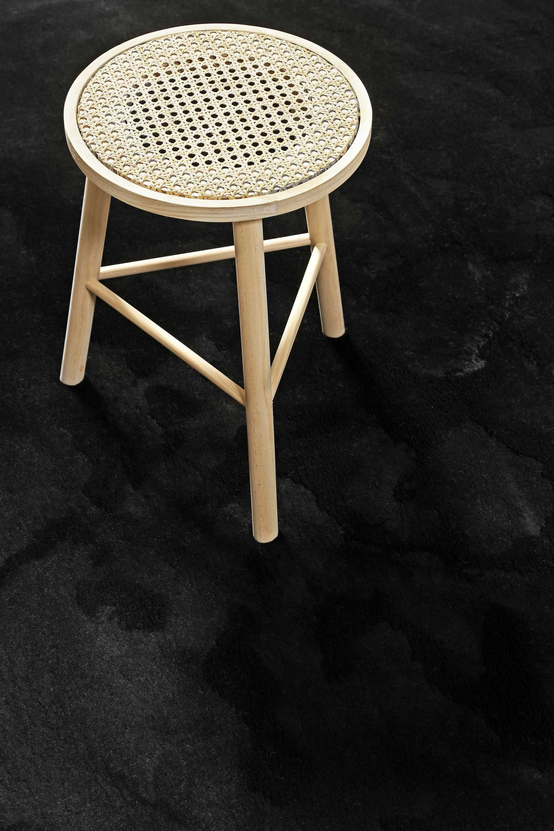 Lago Teppich schwarz Kurzflor rund