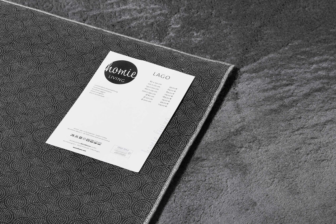 Lago Teppich anthrazit Kurzflor rechteckig