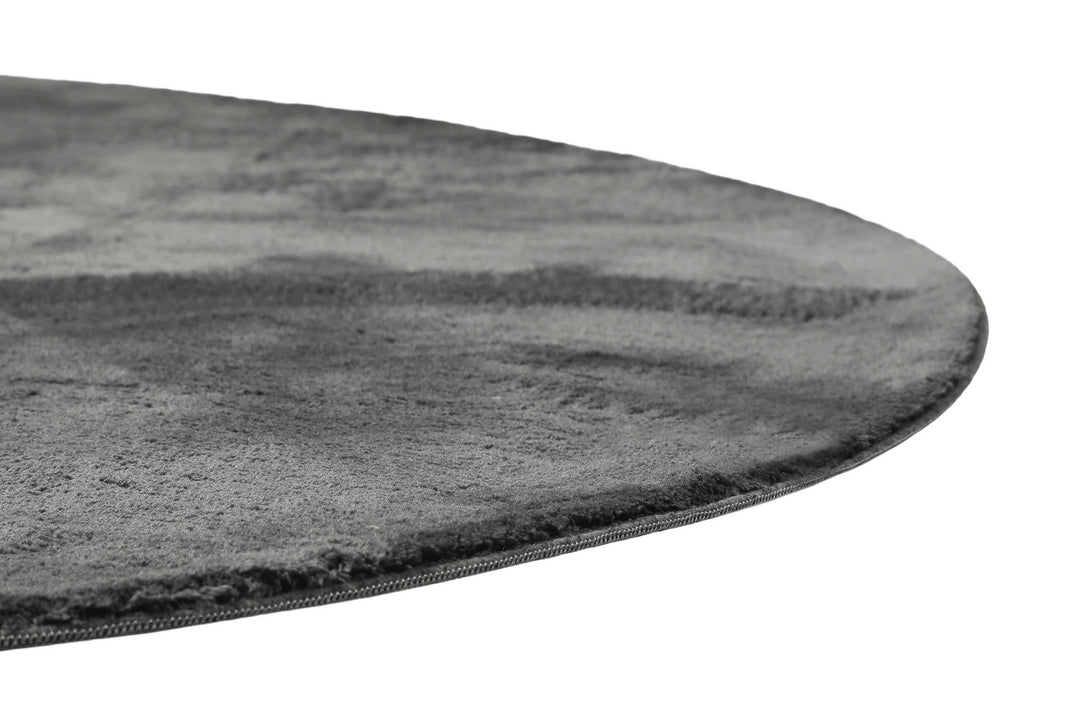 Lago Teppich anthrazit Kurzflor rund