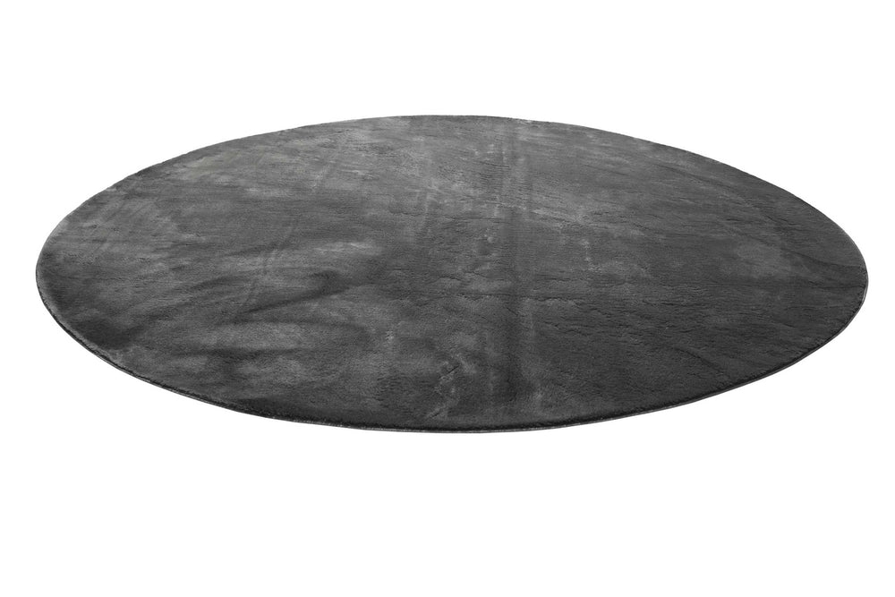 Lago Teppich anthrazit Kurzflor rund