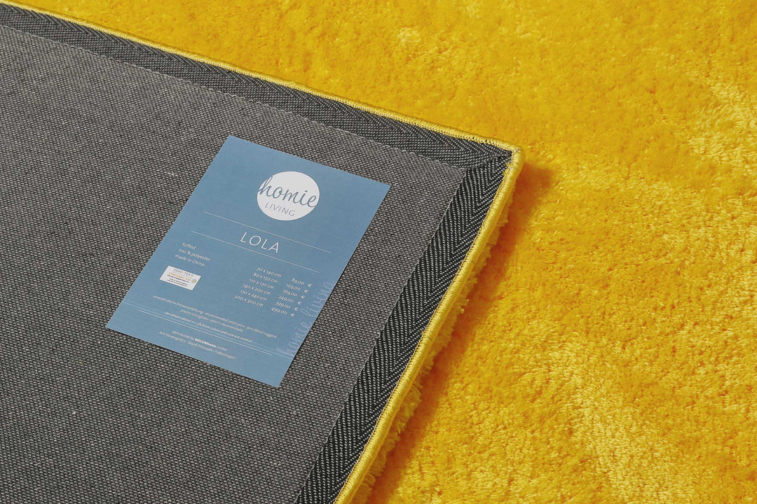 Lola Teppich gelb Hochflor rechteckig