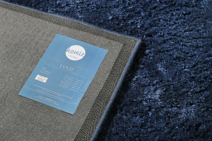 Lulu Teppich blau Hochflor rechteckig
