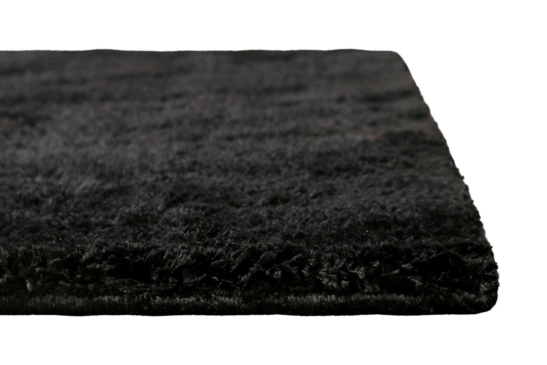 Lulu Teppich schwarz Hochflor rechteckig