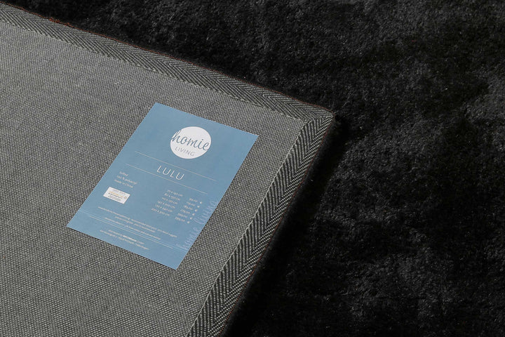 Lulu Teppich schwarz Hochflor rechteckig