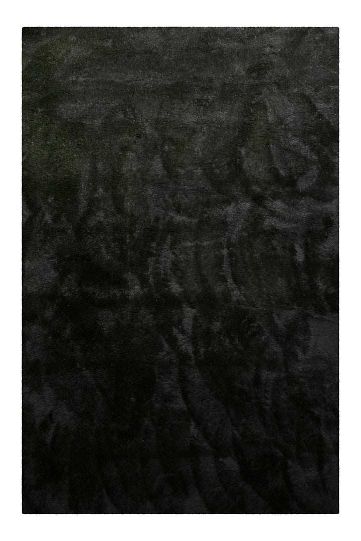 Lulu Teppich schwarz Hochflor rechteckig