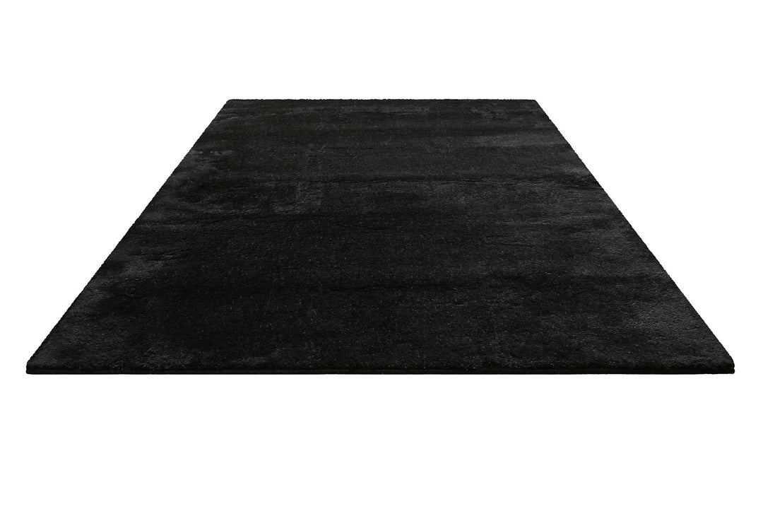 Lulu Teppich schwarz Hochflor rechteckig