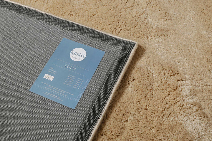 Lulu Teppich creme beige Hochflor rechteckig