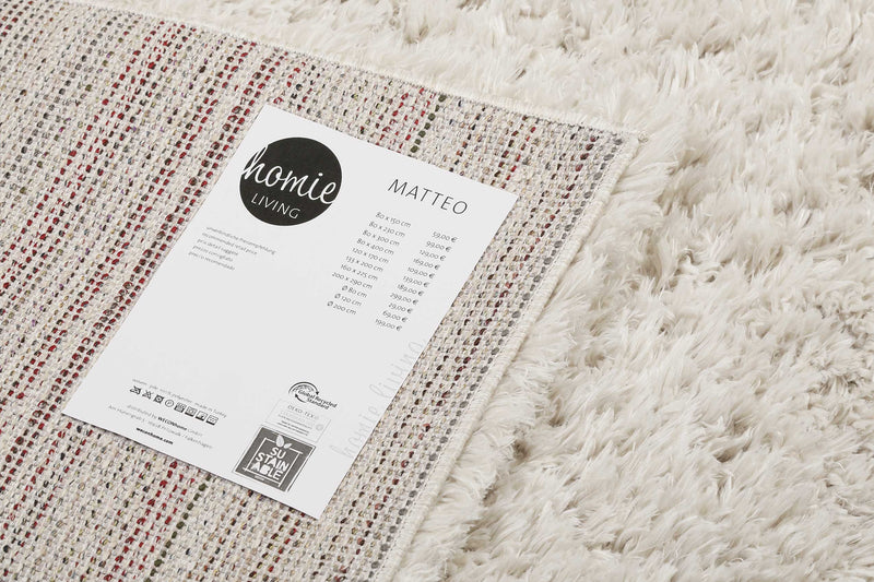 Nachhaltiger Teppich Creme Beige soft & weich » Matteo « Homie Living