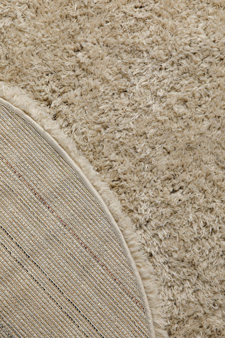 Nachhaltiger Teppich Rund Sand Braun soft & weich "Matteo" Homie Living