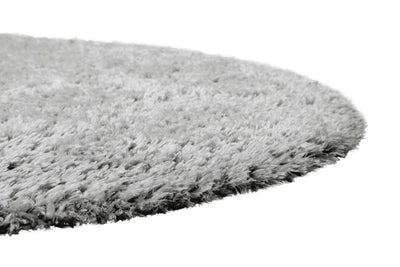 Nachhaltiger Teppich Rund Grau Silber soft & weich » Matteo « Homie Living