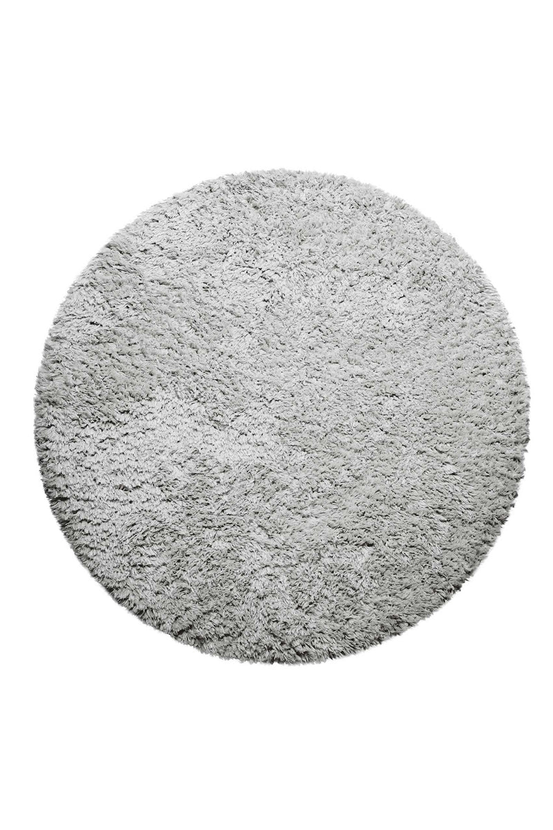 Nachhaltiger Teppich Rund Grau Silber soft & weich » Matteo « Homie Living