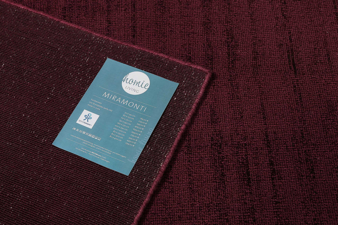 Miramonti Teppich bordeaux rot Kurzflor rechteckig