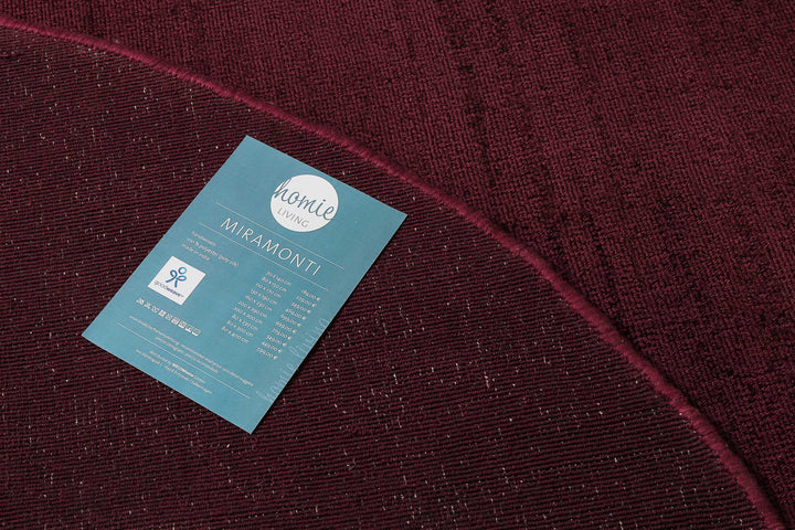 Miramonti Teppich bordeaux rot Kurzflor rund