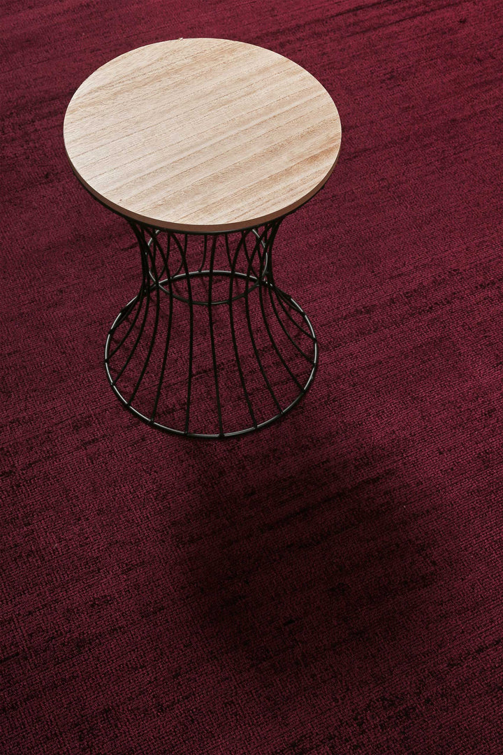 Miramonti Teppich bordeaux rot Kurzflor rund