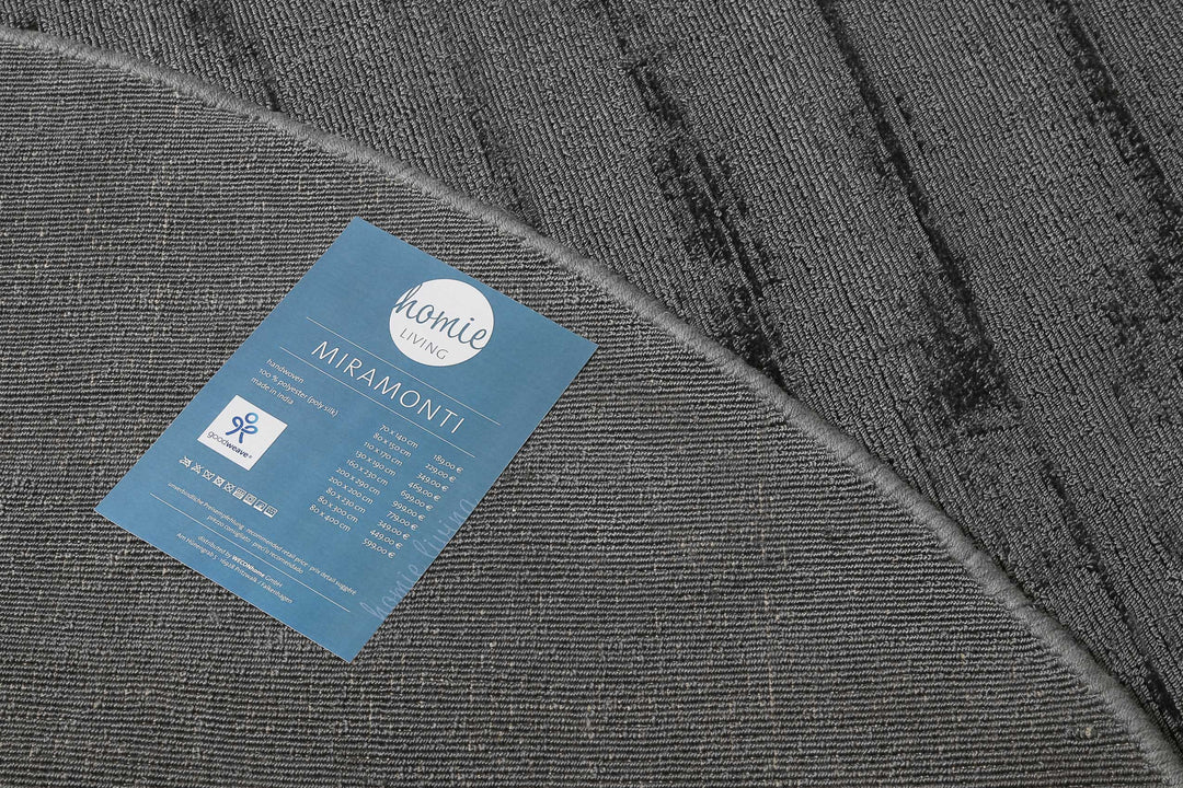 Miramonti Teppich grau Kurzflor rund