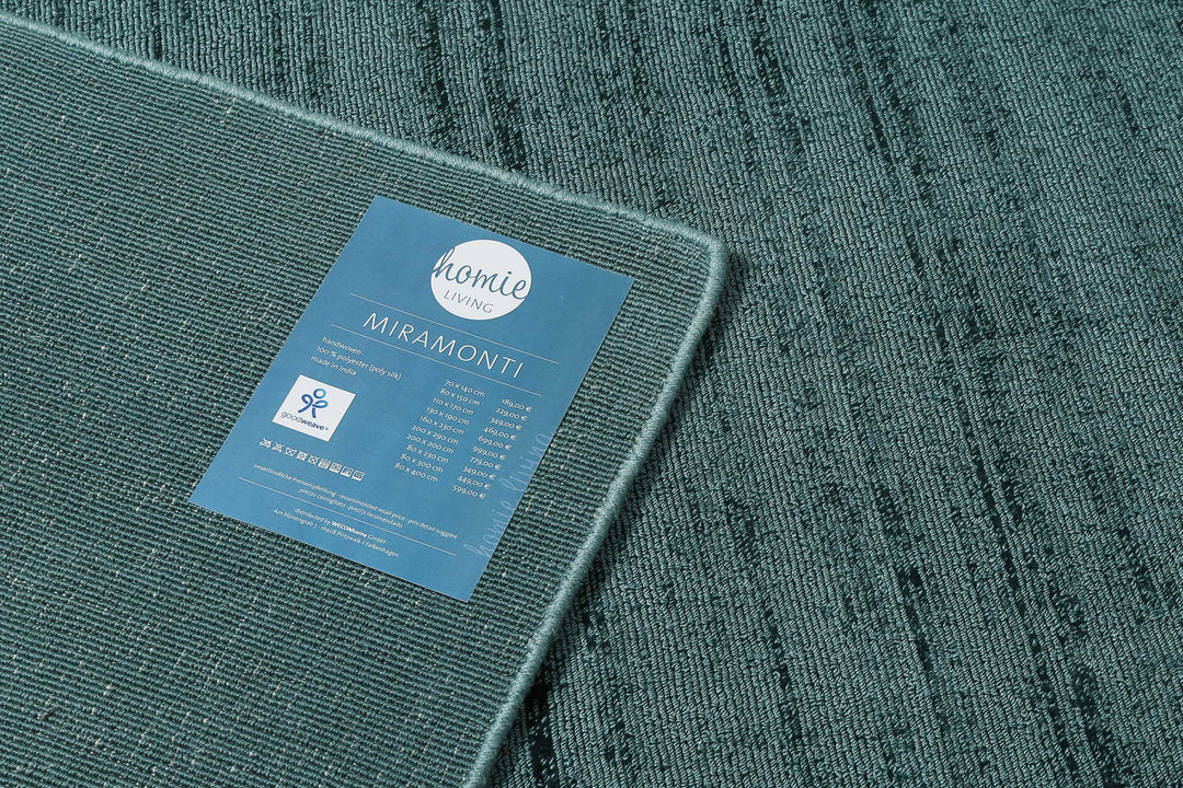 Miramonti Teppich petrol türkis Kurzflor rechteckig