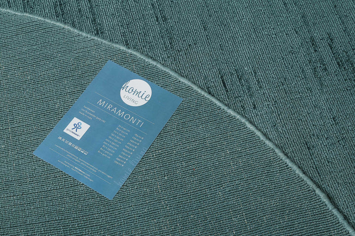 Miramonti Teppich petrol türkis Kurzflor rund