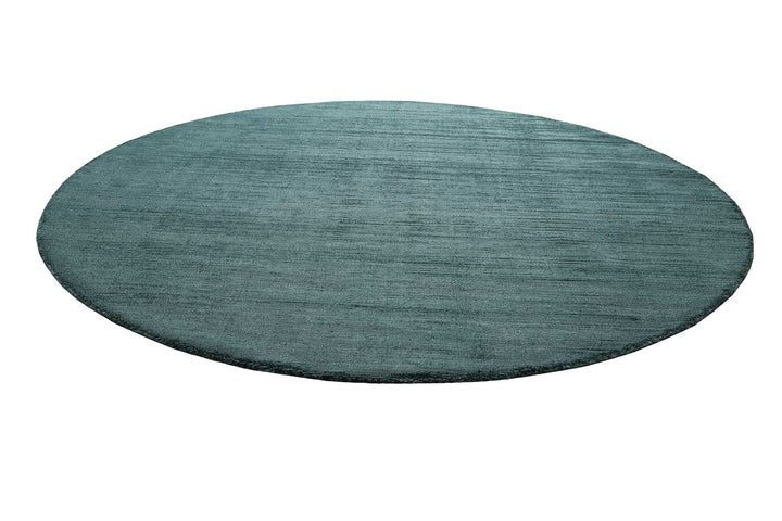 Miramonti Teppich petrol türkis Kurzflor rund