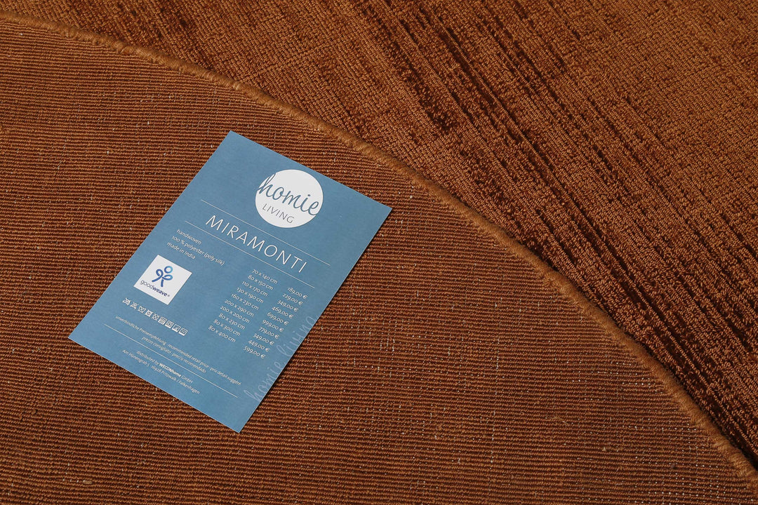 Miramonti Teppich terracotta braun Kurzflor rund