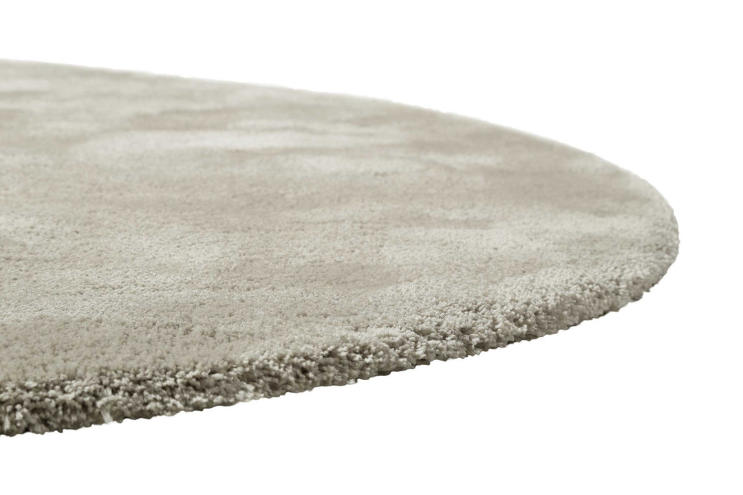 Pisa Teppich hellgrau creme Hochflor rund